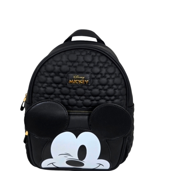 Disney Handbags - Disney Primark Mickey Mouse Black Embossed Backpack Nwt